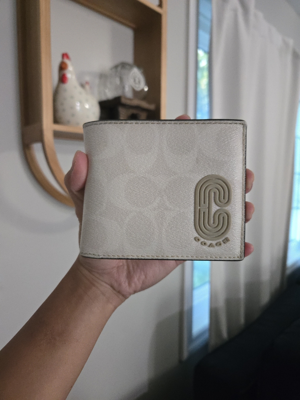 Coach White Signature C Bifold Wallet